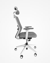 Last inn bildet i Galleri-visningsprogrammet, Pomelo kontorstol - grå stoff og lysegrå understell farge - ergonomisk kontorstol - sidevisning 3
